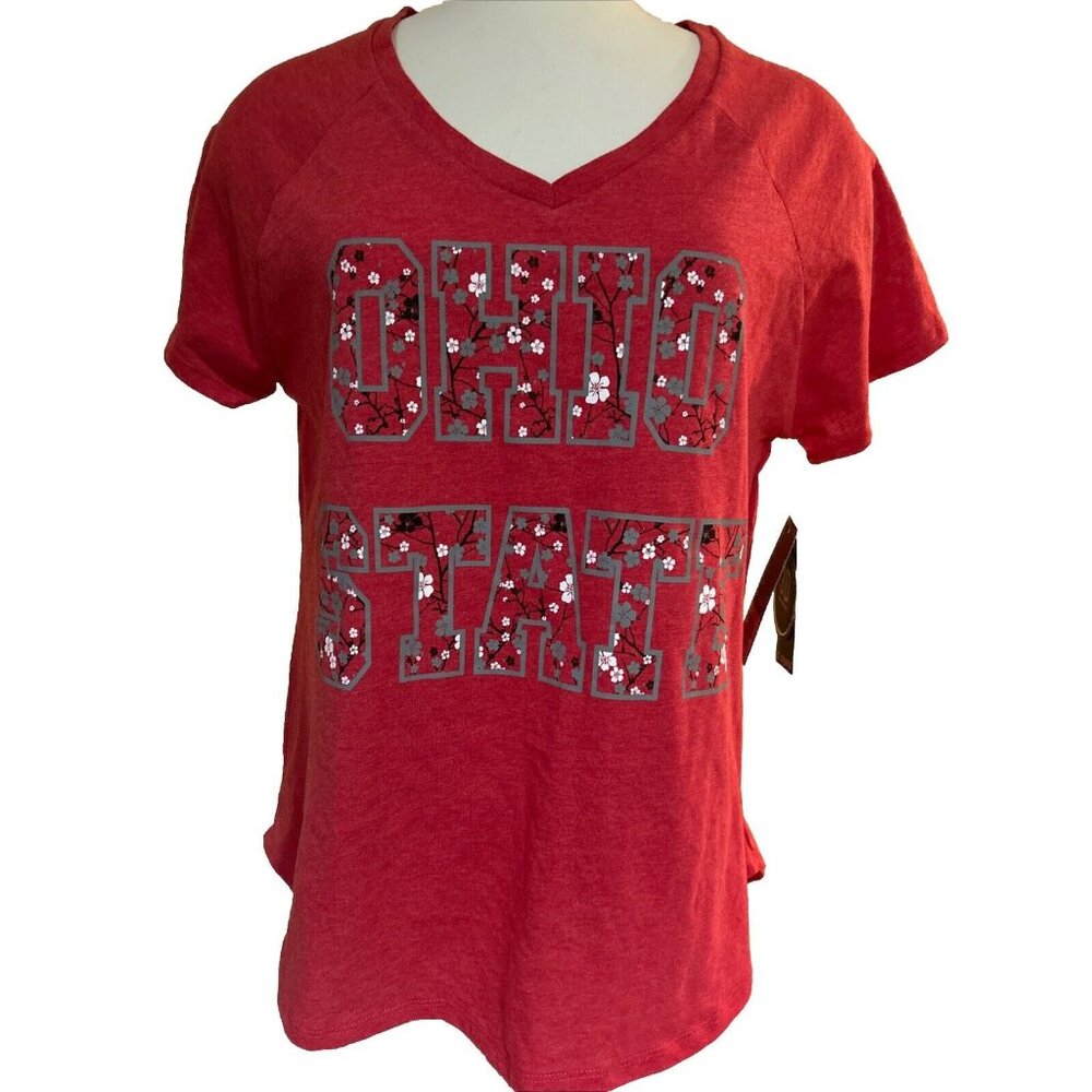 Ohio State University OSU Buckeyes Floral Red Colosseum SS Tee T-Shirt Women's M